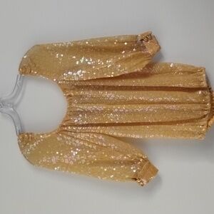 Vintage Y2K Yellow Sequin Party Bling Festival Feminine Girly Top